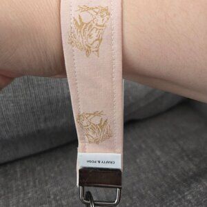 Crafty & Posh Handmade Pale Pink Horse Themed Key Wristlet